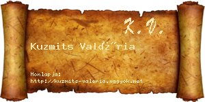 Kuzmits Valéria névjegykártya
