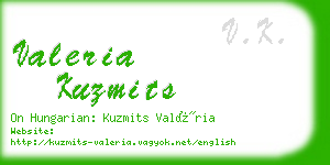valeria kuzmits business card